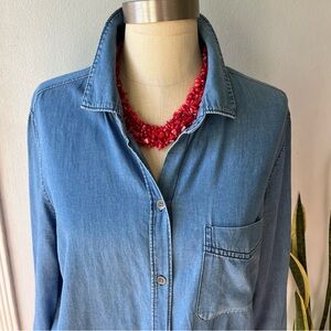 Old Navy• 100% Cotton Chambray Classic Shirt• size Large Tall